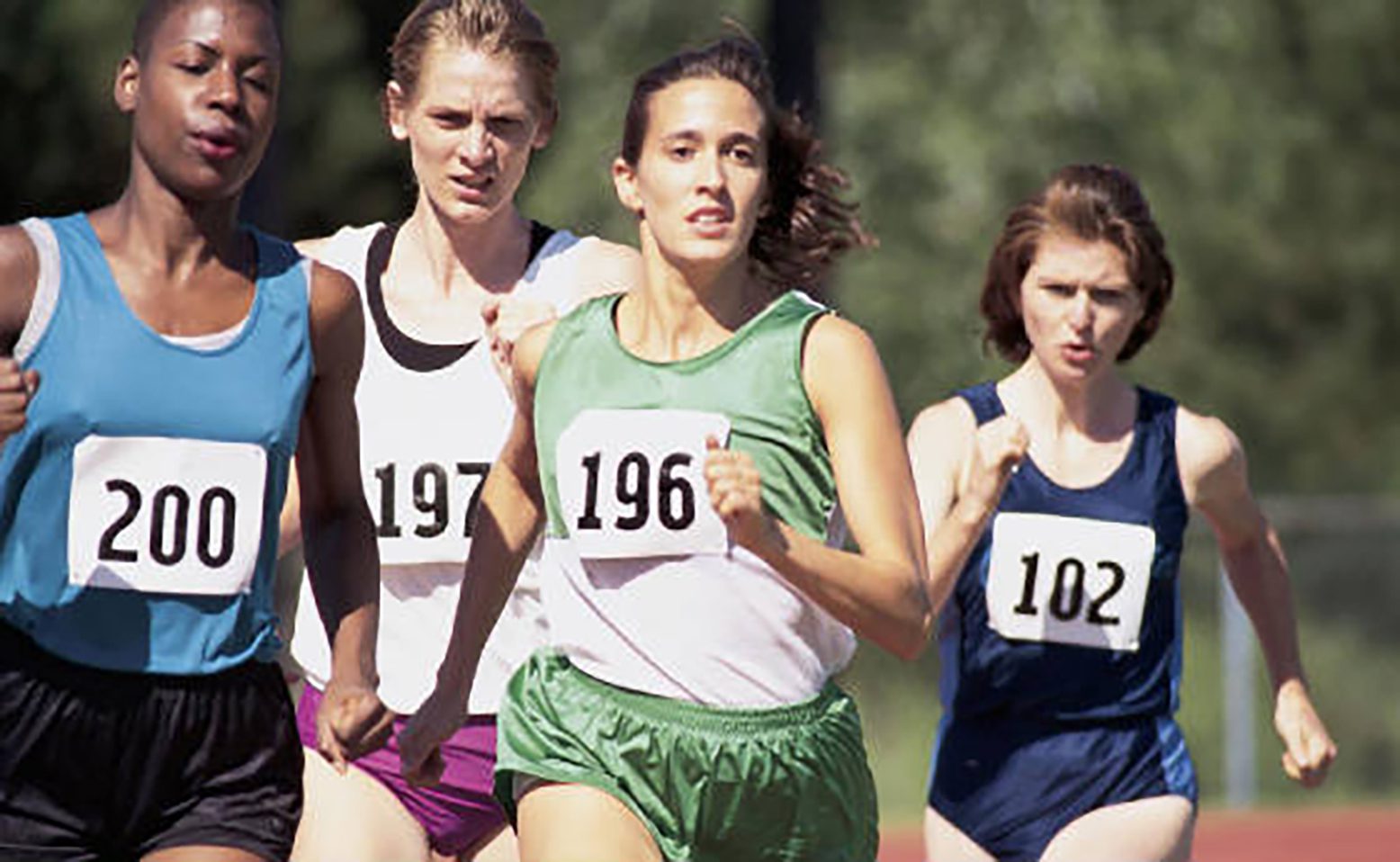 Diverese athletes running in a marathon